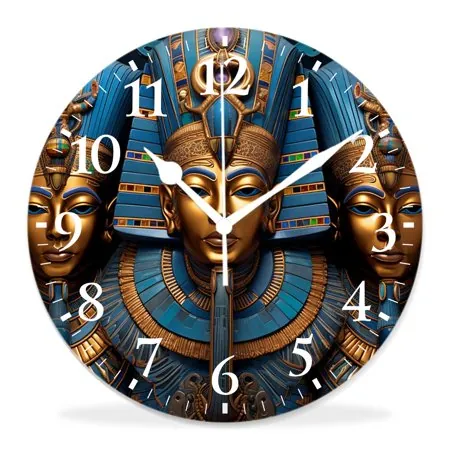 generic Silent Non Ticking 12 inch Round Wall Clocks,Ancient Egyptian Parchment Old