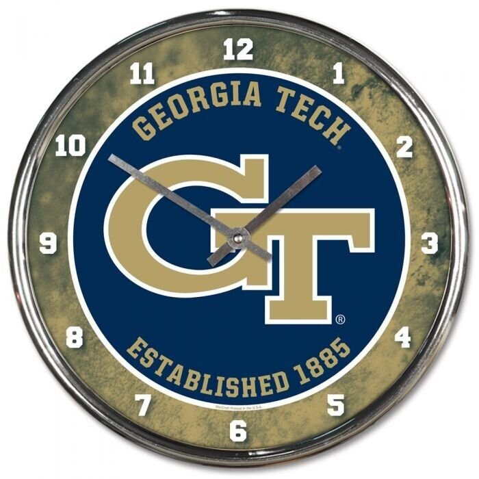 Georgia Tech Chrome Clock (12 inch)