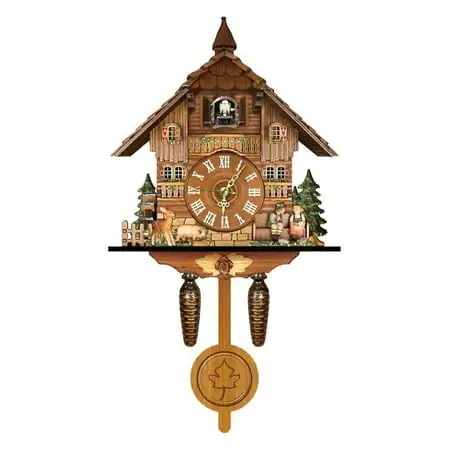 German Black Forest Cuckoo Clock Retro Nordic Style Wooden Cuckoo Wall Clock detail