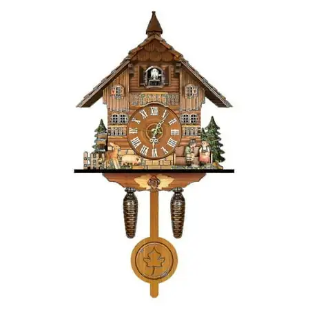 German Black Forest Cuckoo Clock Retro Nordic German Black Forest Cuckoo Clock Retro Nordic Style Wooden Cuckoo Wall Clock E photo