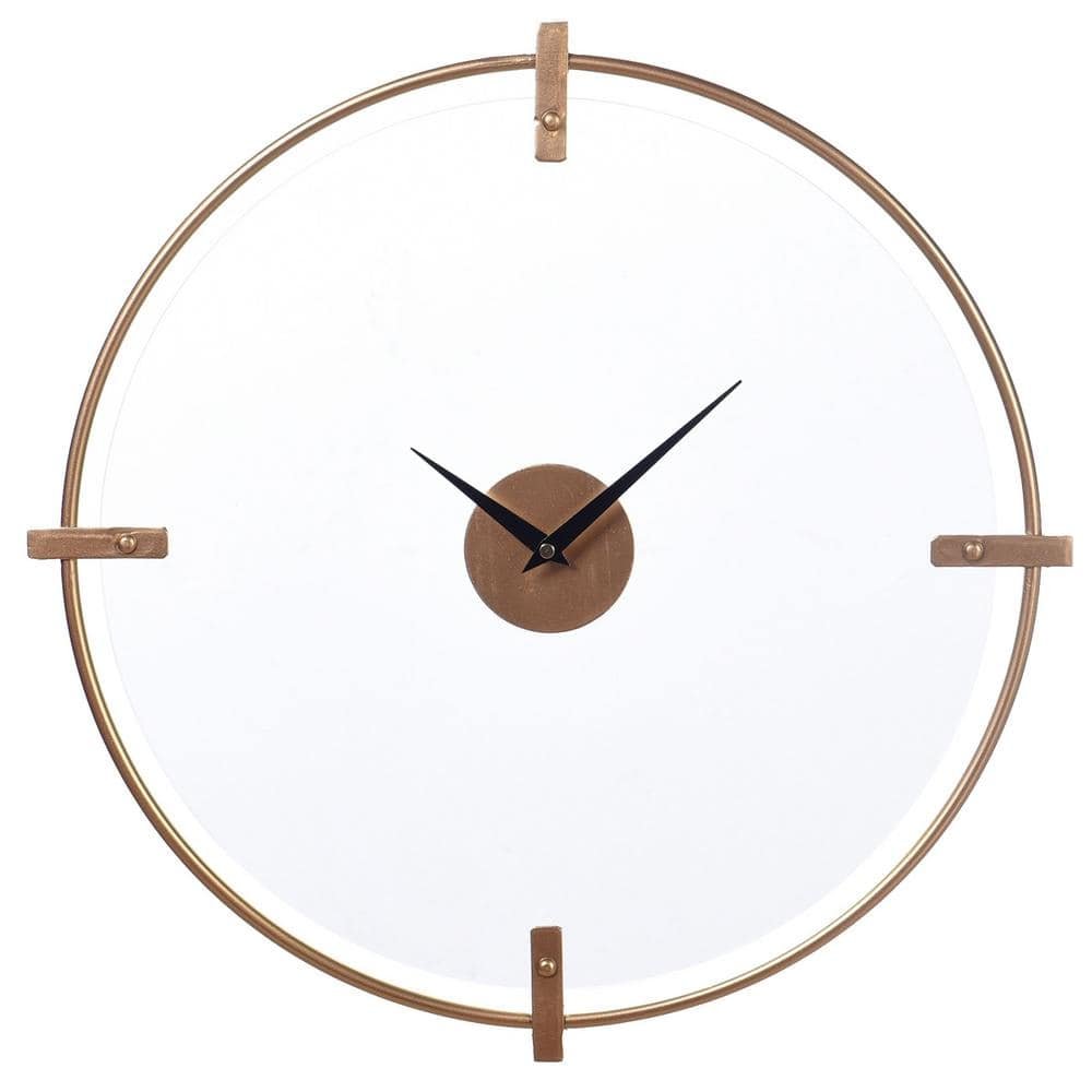 Gold Analog Glass Wall Clock