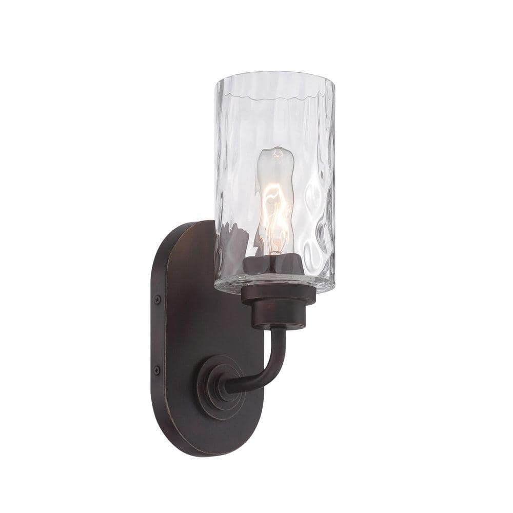 Gramercy Park 4.75 in. 1-Light Old English Bronze Rustic Wall Sconce with...