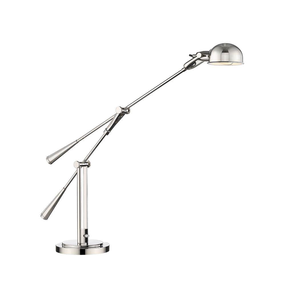 Grammercy Park 51.75 in. Polished Nickel Table Lamp with Polished Nickel Steel...