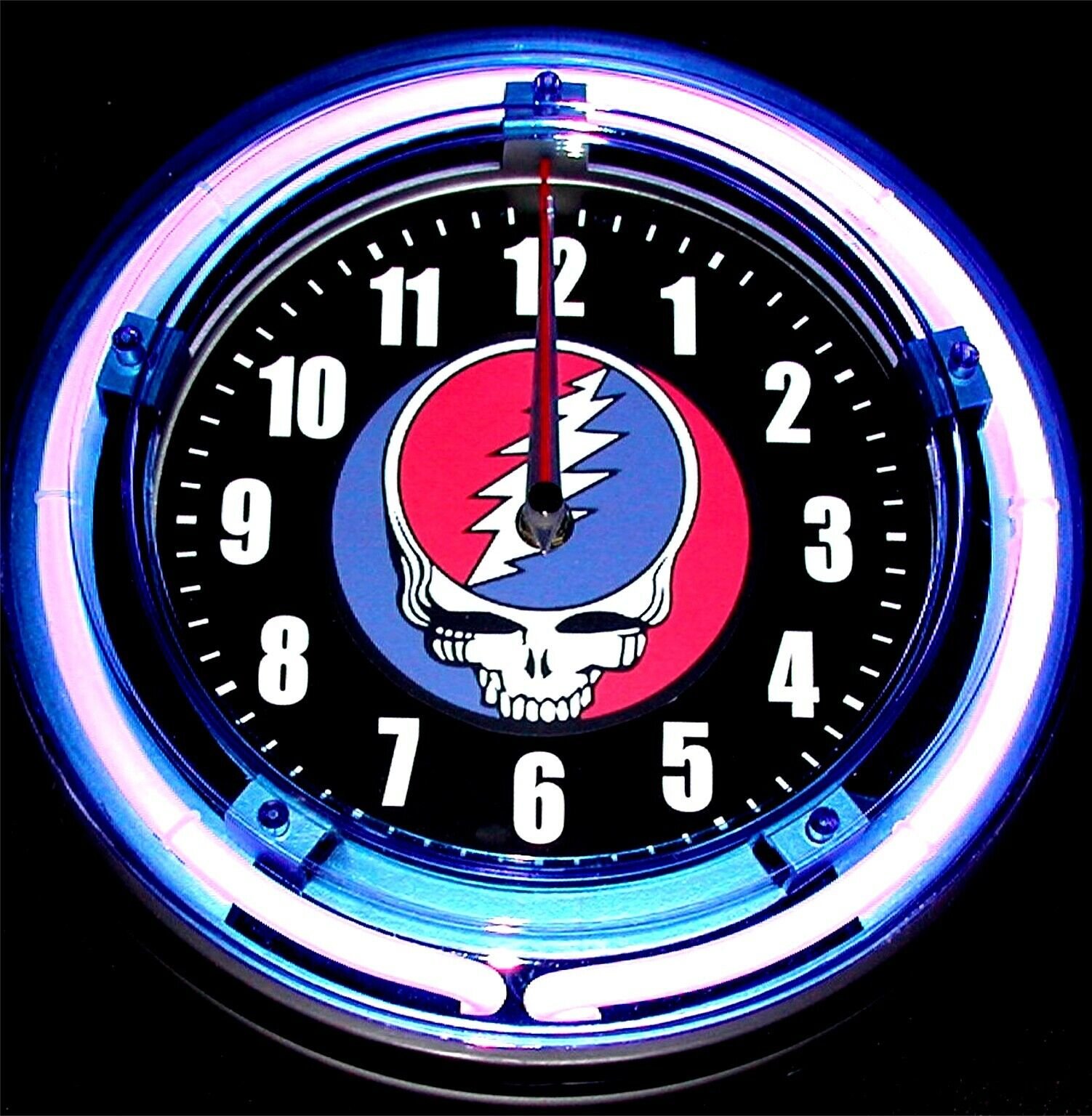 GRATEFUL DEAD - STEAL YOUR FACE LOGO - 11" Blue Neon Wall Clock