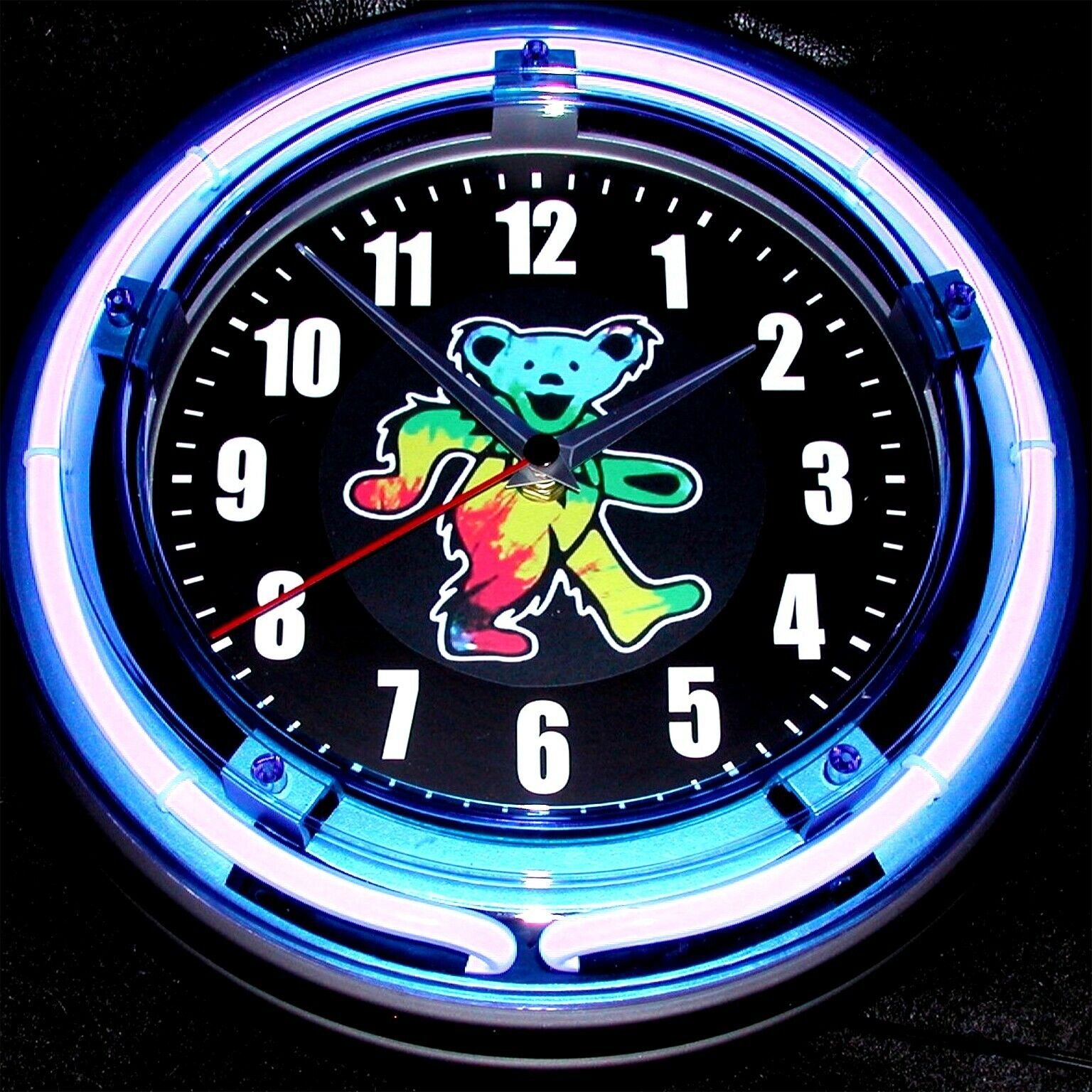 GRATEFUL DEAD DANCING BEAR LOGO - 11" Blue Neon Wall Clock