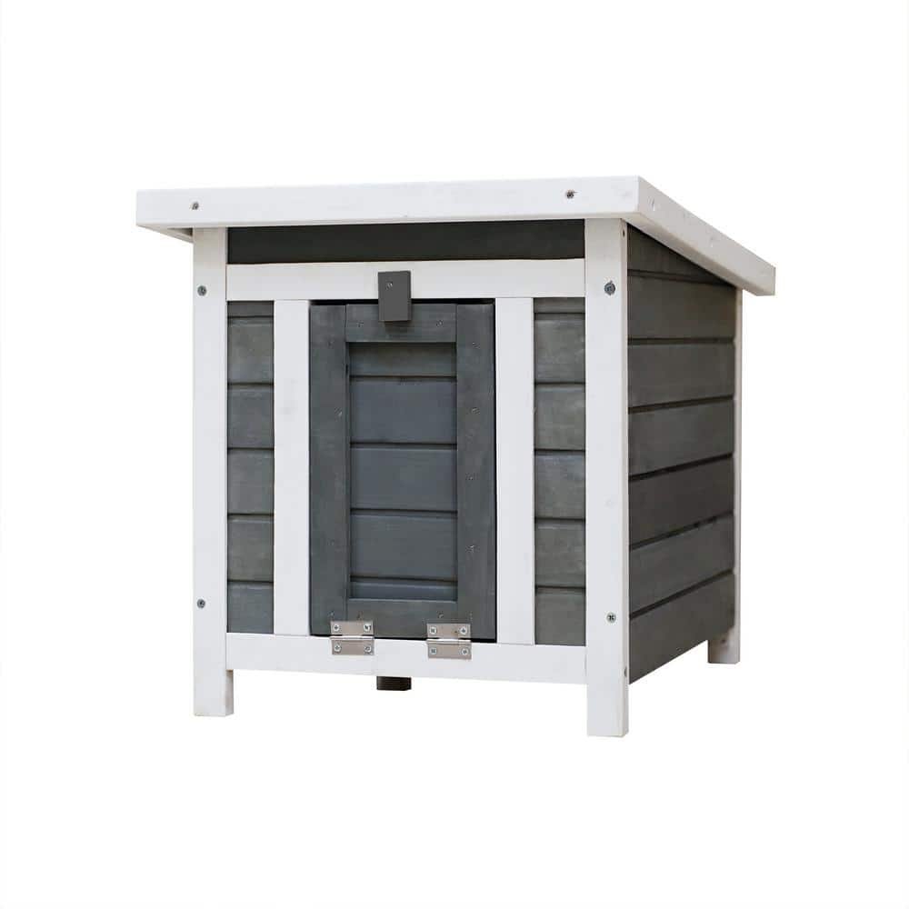 Gray Metal And Wood Weatherproof Outdoor Rabbit Hutch Lockable Door Openable Top...