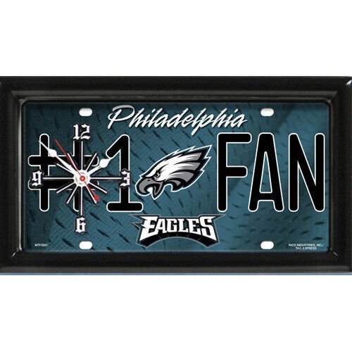 GTEI NFL Philadelphia Eagles #1 Fan Wall or Desk Clock for Home or Office