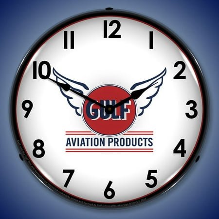 Gulf Aviation Wall Clock, Lighted