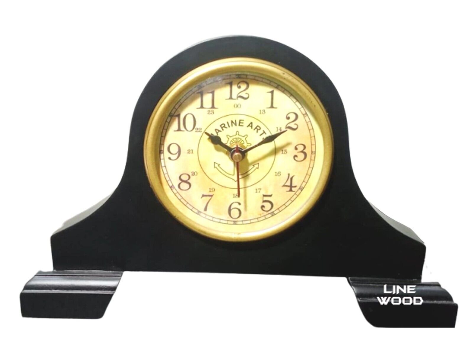 Handmade Antique Wooden Table Clock Desk Clock Nautical Style Home & Office 10"