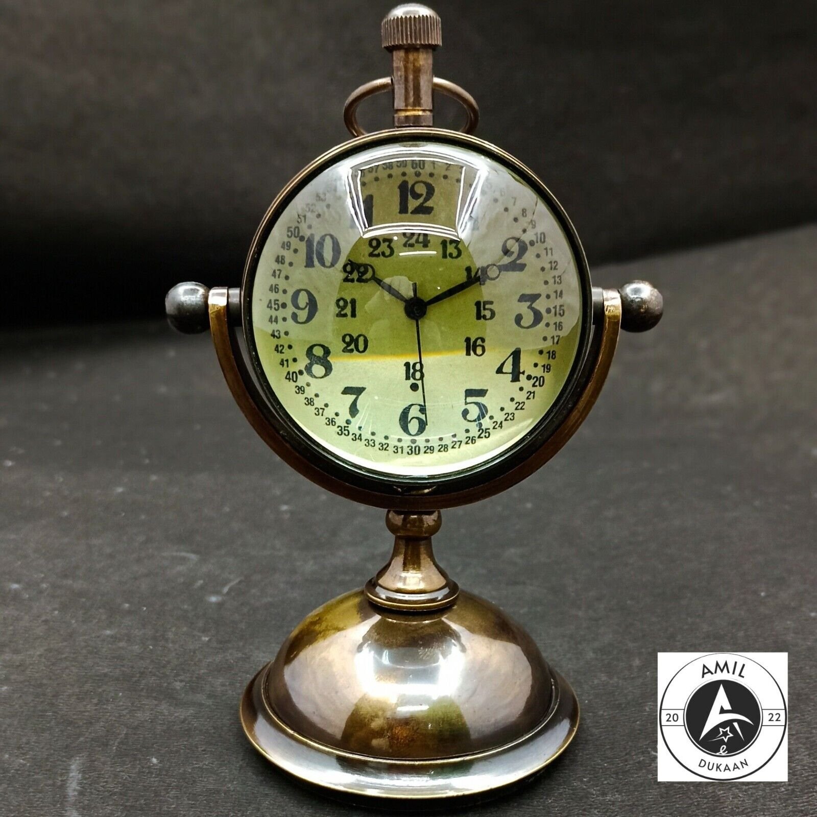 Handmade Brass Desk Clock Vintage style Decorative Gift