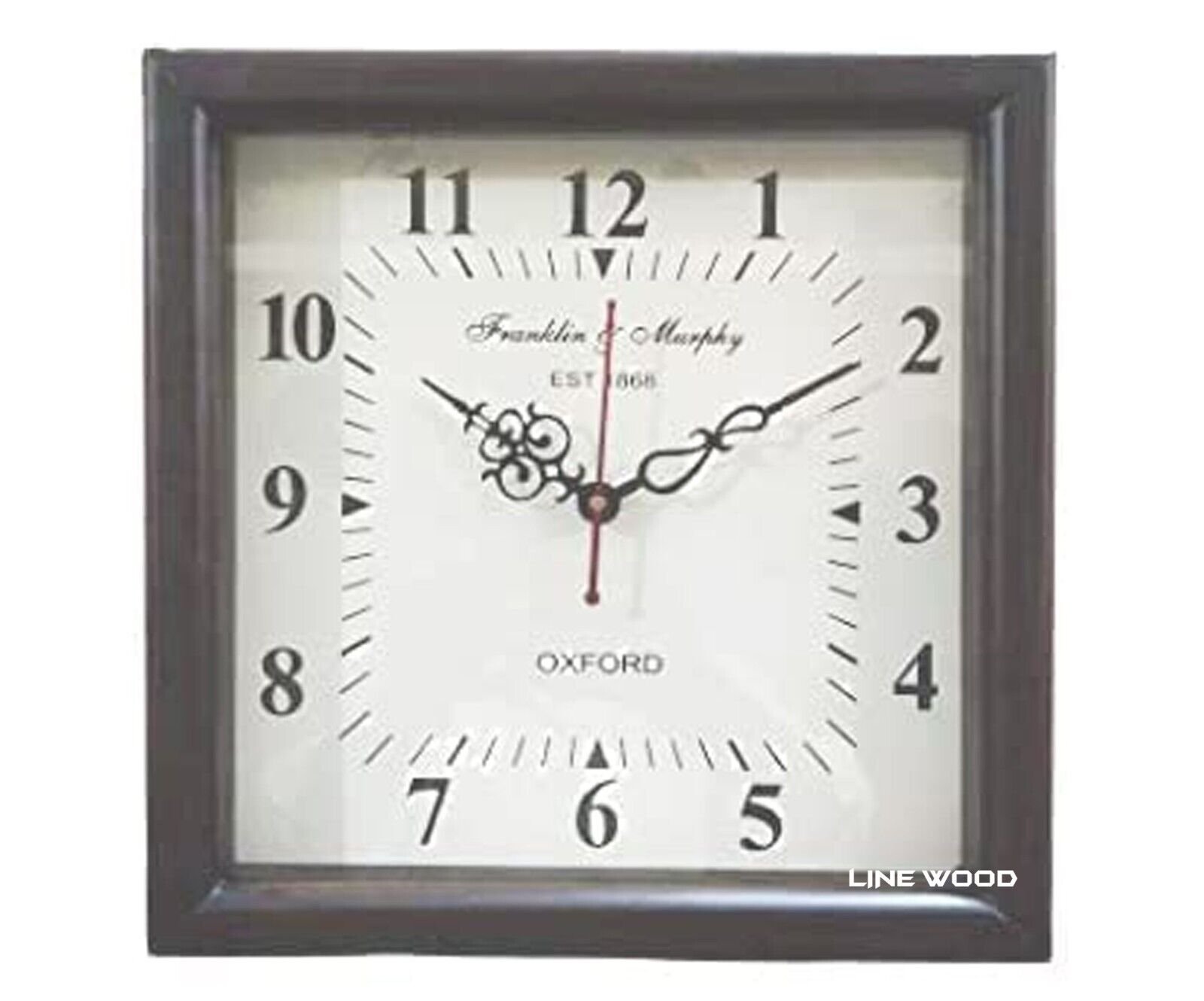 Handmade Wooden Wall Clock Vintage Style Square Shape For Home & Office Decor