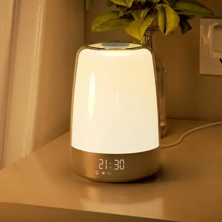 Hansang Sunrise Alarm Clock, Wake up Light Alarm Clock, 3 Ways Dimmable Modern Small Digital RGB