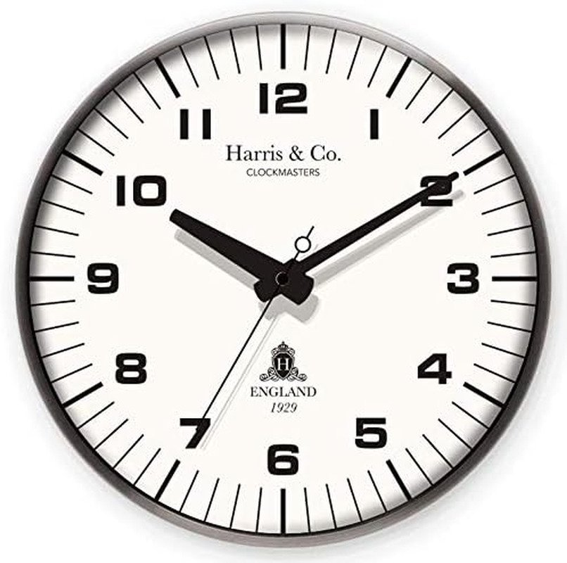 HARRIS & CO. CLOCKMASTERS ( 14 Inch Premium Luxury Metal Wall Clock with Glass a