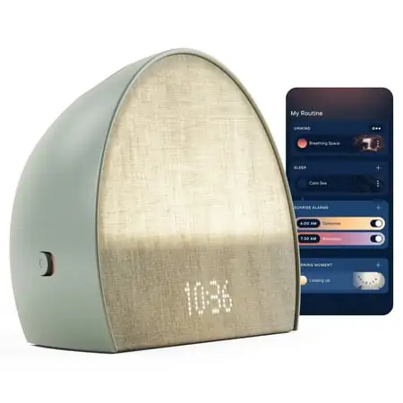 Hatch Restore 2 Sunrise Alarm Clock, Sound Machine, Smart Light (Slate) ー Your Bedside Sleep Guide