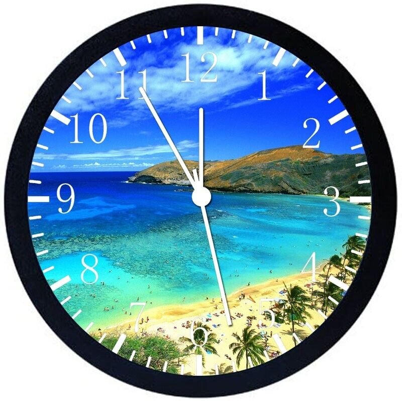 Hawaii Beach Wall Clock 12" Large Personalized option with adding names E145