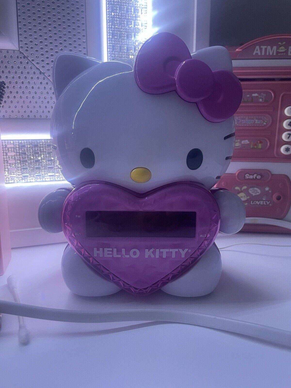 Hello Kitty Heart Alarm Clock With A Radio And Projector!