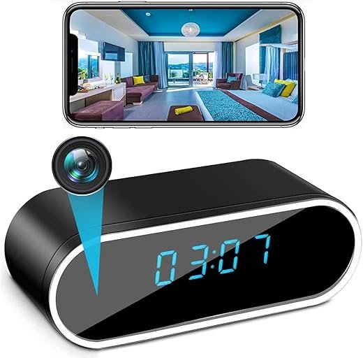 Hidden Camera Clock Spy Camera Security Camera HD 1080P WiFi Camera with Night Vision Motion Detection Small Surveillance Security Nanny Cams with Video Indoor