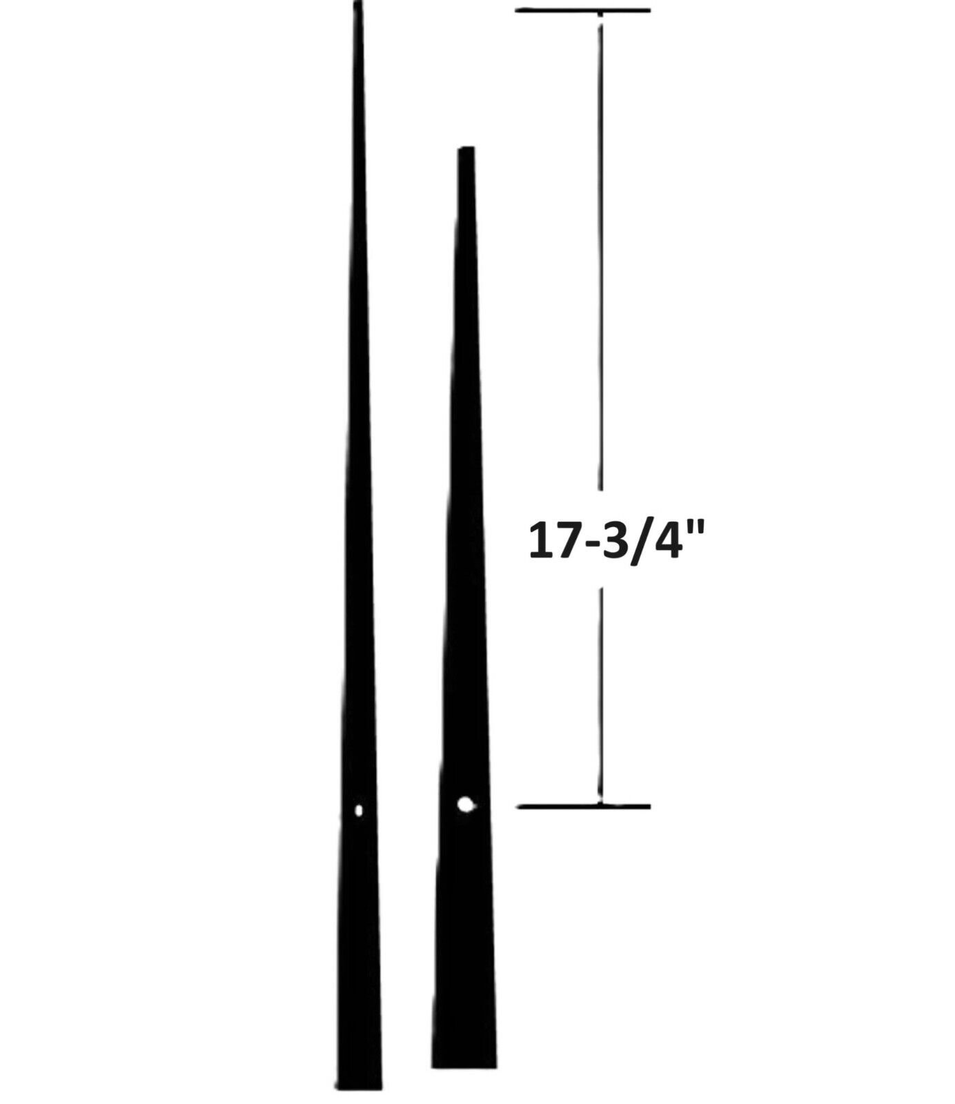 High Torque Quartz Clock Hands 17-3/4" Large Black Tapered Hands #3H Wall Clock