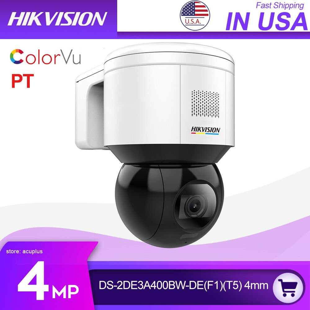 Hikvision PTZ 4MP ColorVu DS-2DE3A400BW-DE(F1)(S5) IP Camera Mic Speaker PoE