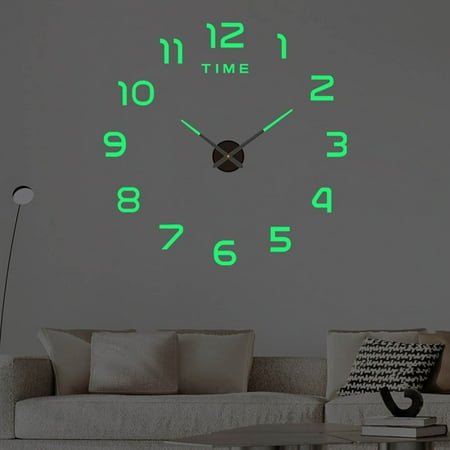 Home Decor Jioakfa Frameless Large Diy Wall Mute Clock Frameless Mirror Wall Clock For Living Room Home Office Decoration Stickers 60Cm A1428 Green