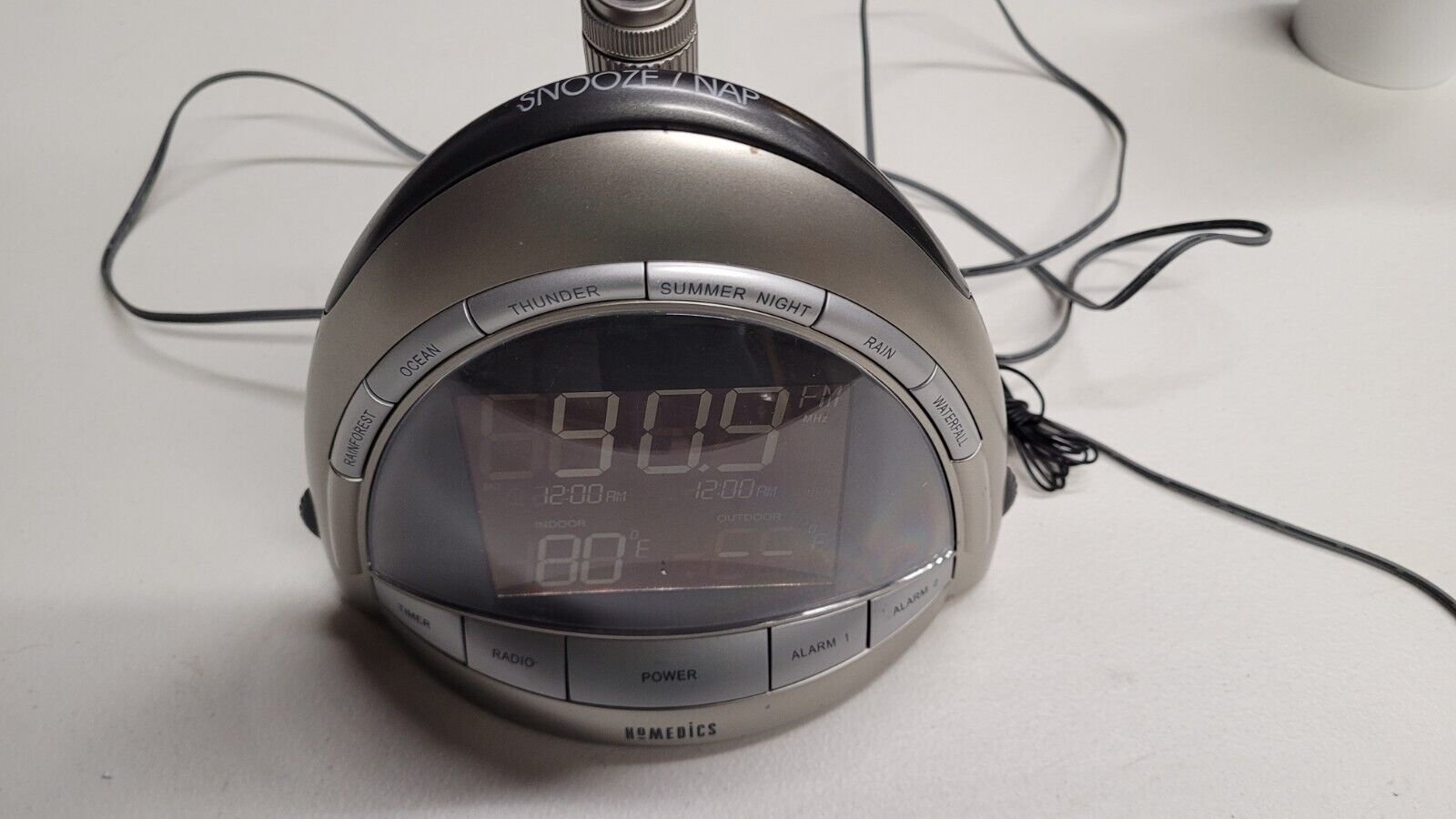 Homedics Alarm Clock Radio SoundSpa SS-5010 w/Sleep Sounds and Time Projection