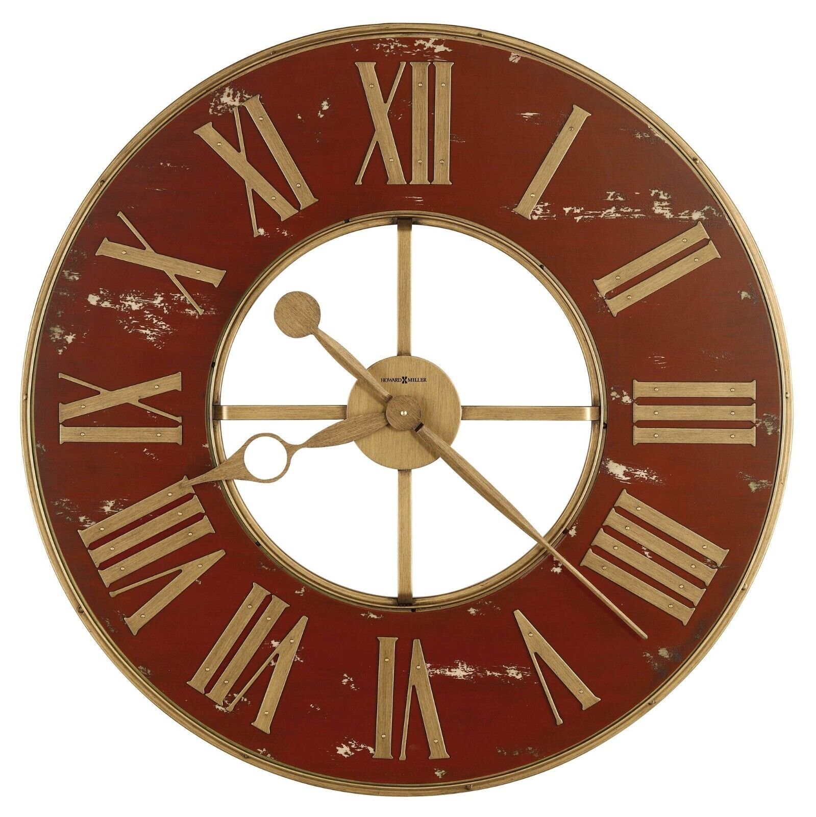 Howard Miller Boris Wall Clock 625649 Oversized Red Wrought Iron Clock