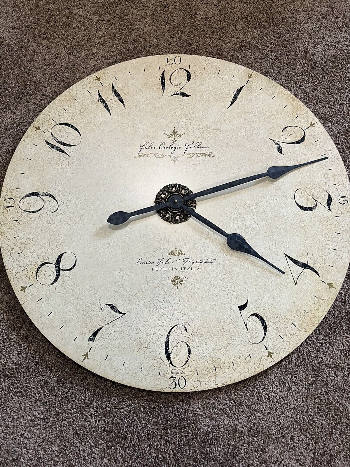 Howard Miller Enrico Fulvi 32" Wall Clock 620369 Oversized Antique Round Clock