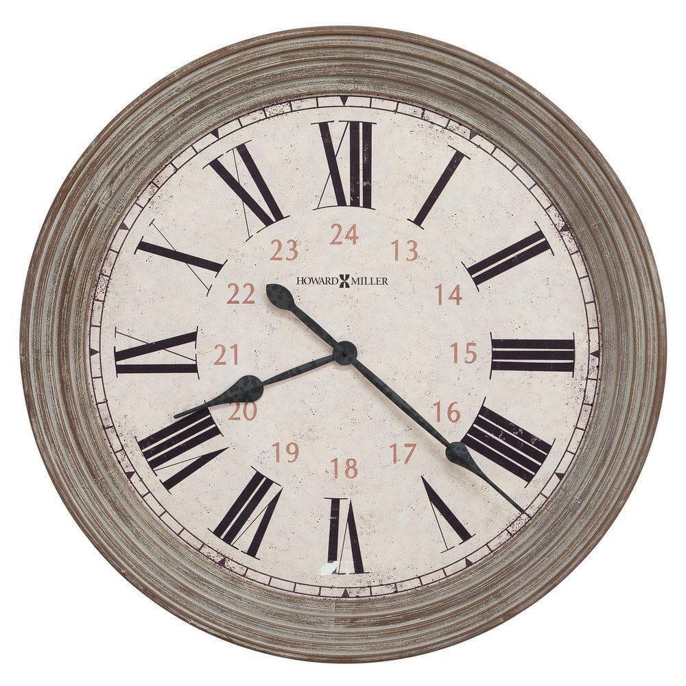 Howard Miller Nesto Wall Clock 30.75"X30.75" Classic Round Metal Glass Black