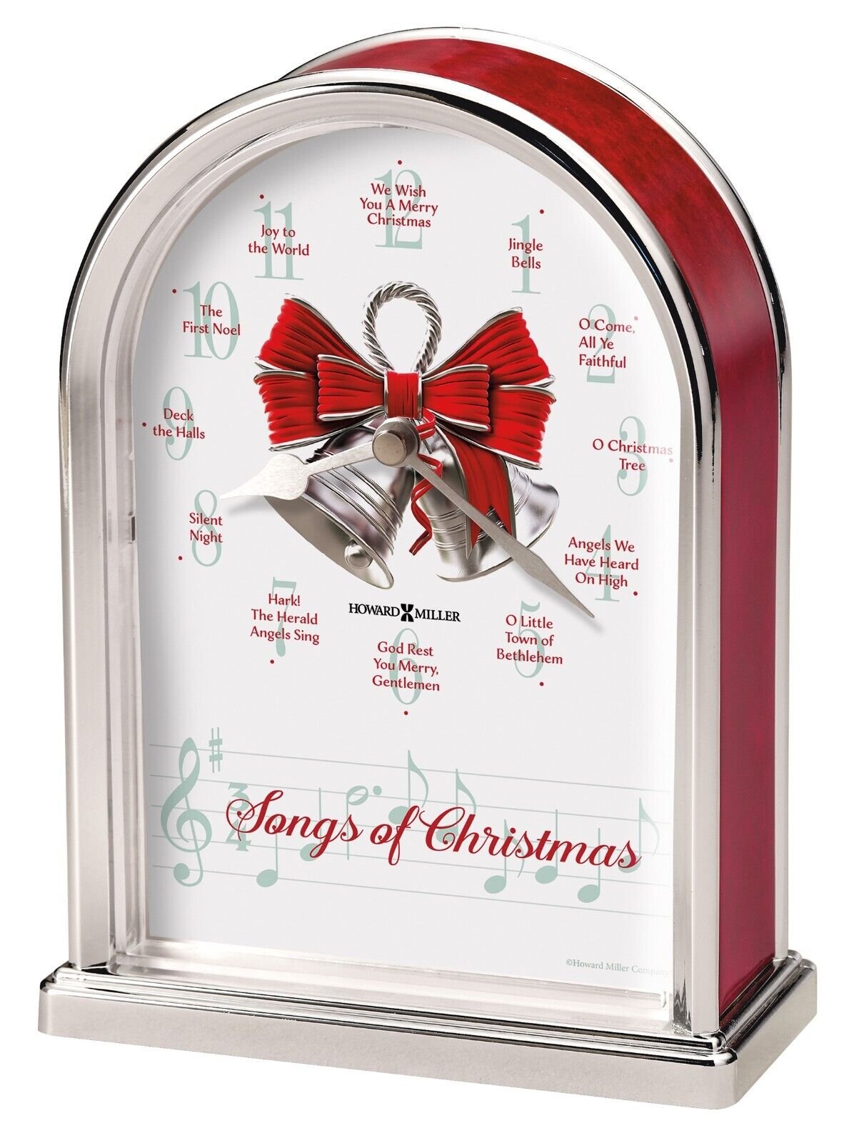 Howard Miller Songs of Christmas Table Clock 645820 Holiday Carol Chimes Quartz