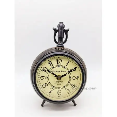 IBTIDA DECOR Vinatge Wooden Desk Clock for Table Decor, Table Clock Battery Powed Small Desk Shelf