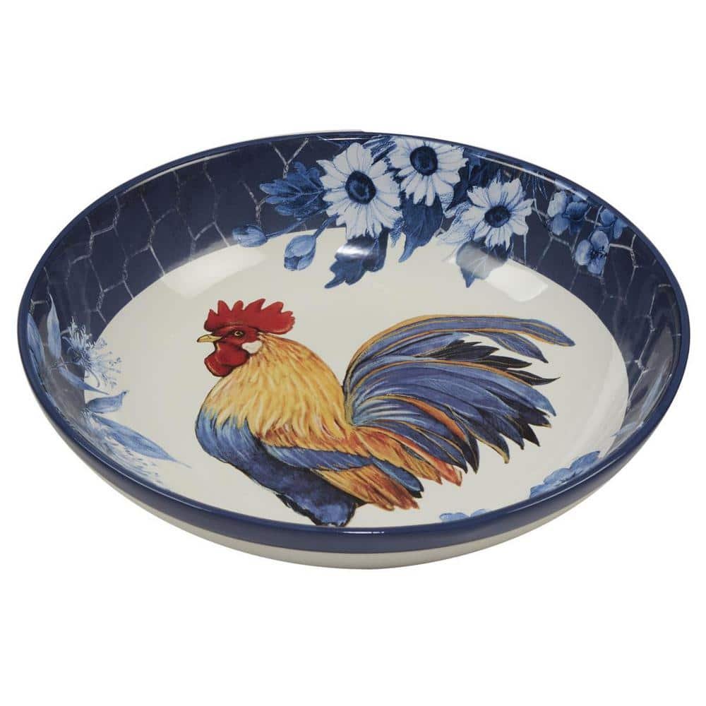 Indigo Rooster 128 oz. 13 in. Multicolor Earthenware Serving Bowl