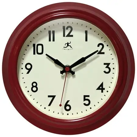 Infinity Instruments 8 . 5 Retro Diner Wall Clock Red