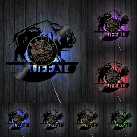 Inner Spiritual Animal Buffalo Wall Clock Wild Safari Life Buffalo Bison Vinyl Record Clock Cattle