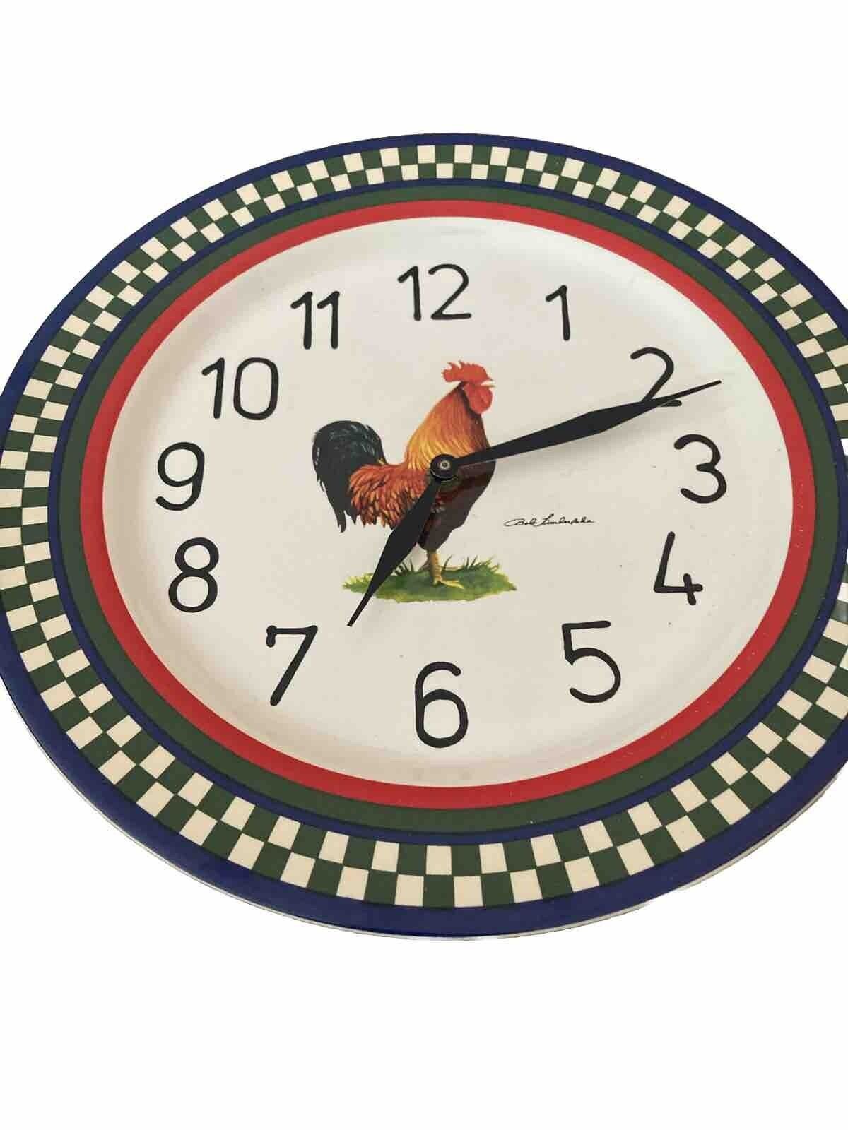 International Table works Bob Timberlake Ella Rooster Dinner Plate Wall Clock