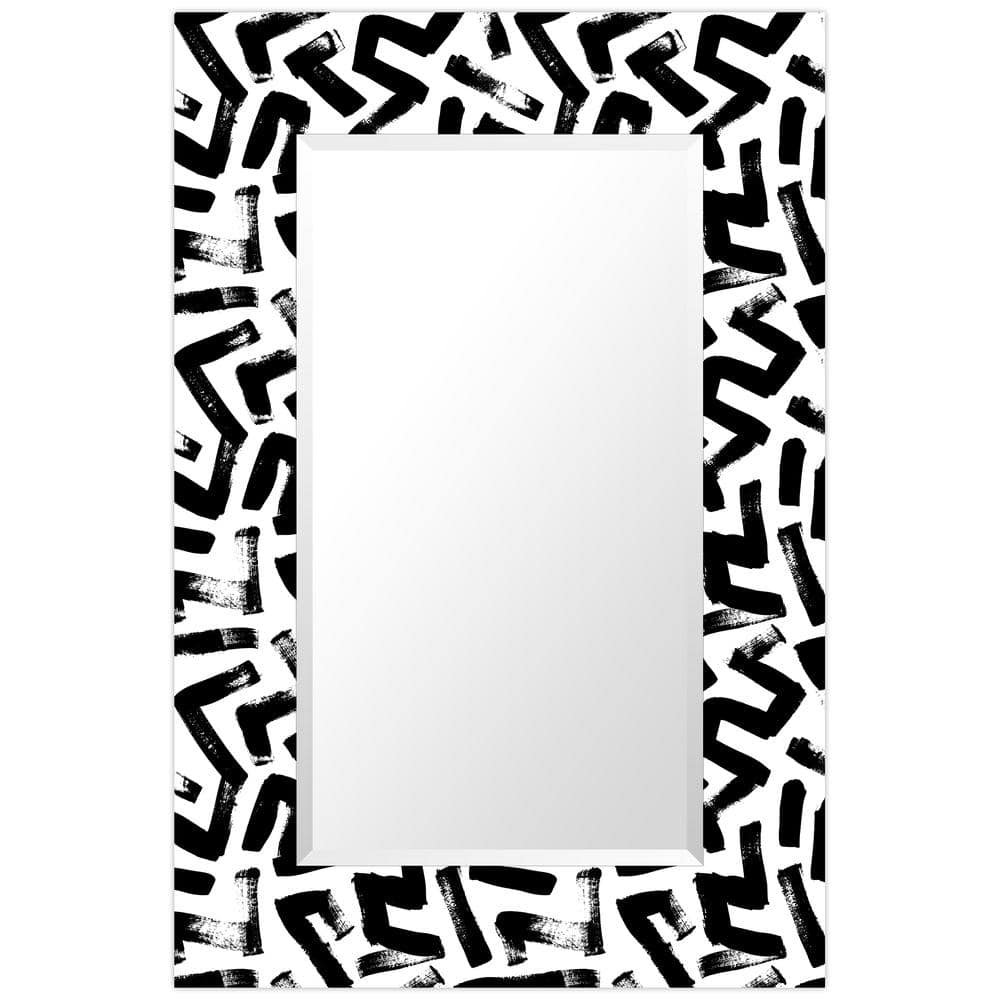 Intertwined 48 in. x 32 in. Rectangular Beveled Mirror Free Floating Reverse...