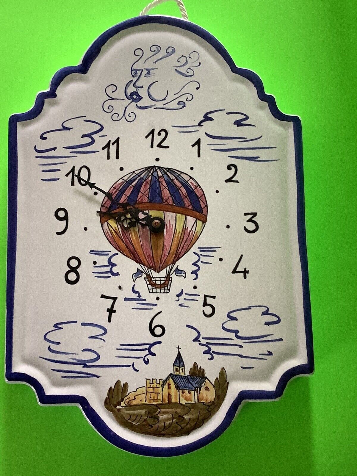 Italian Wall Clock - Balloon - Made By Fratelli Mari In Deruta, Italy.