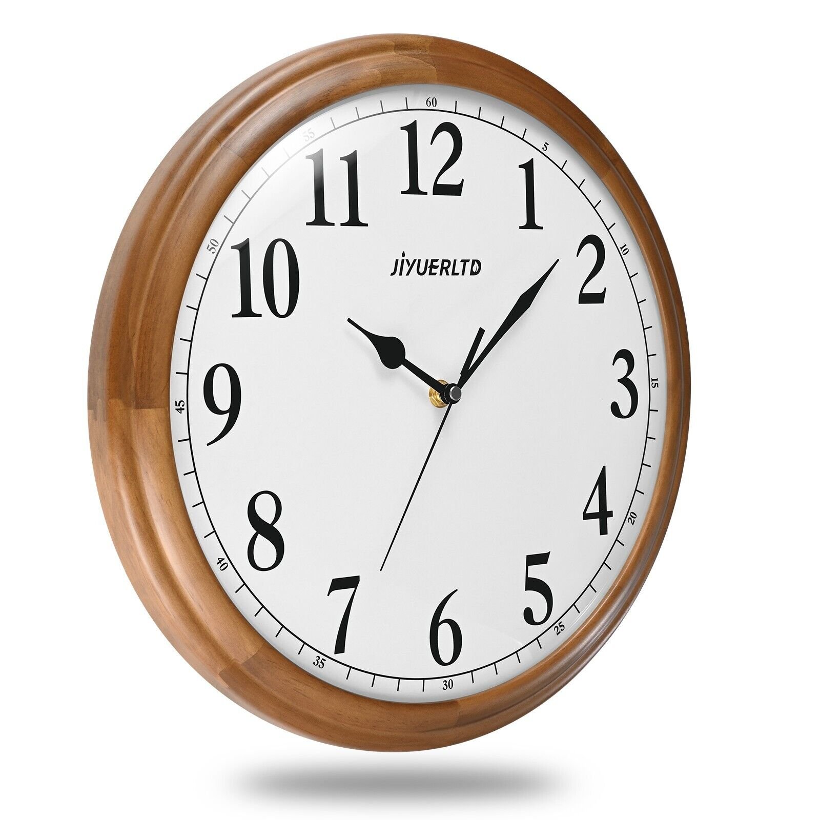 JIYUERLTD 14" Wall Clock,Wooden Silent Retro Clock,Large Decorative Clocks