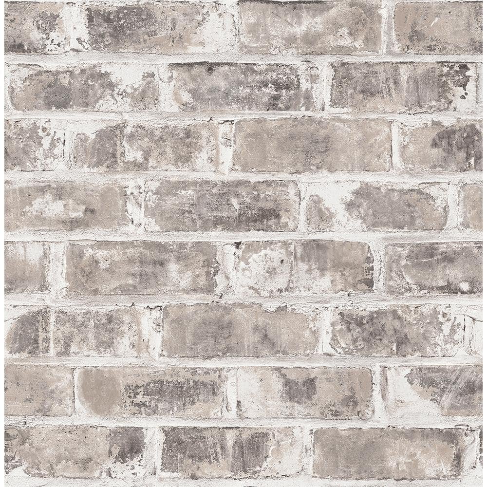 Jomax Grey Warehouse Brick Paper Non-Pasted Wallpaper Roll (Covers 56.4 Sq. Ft.)