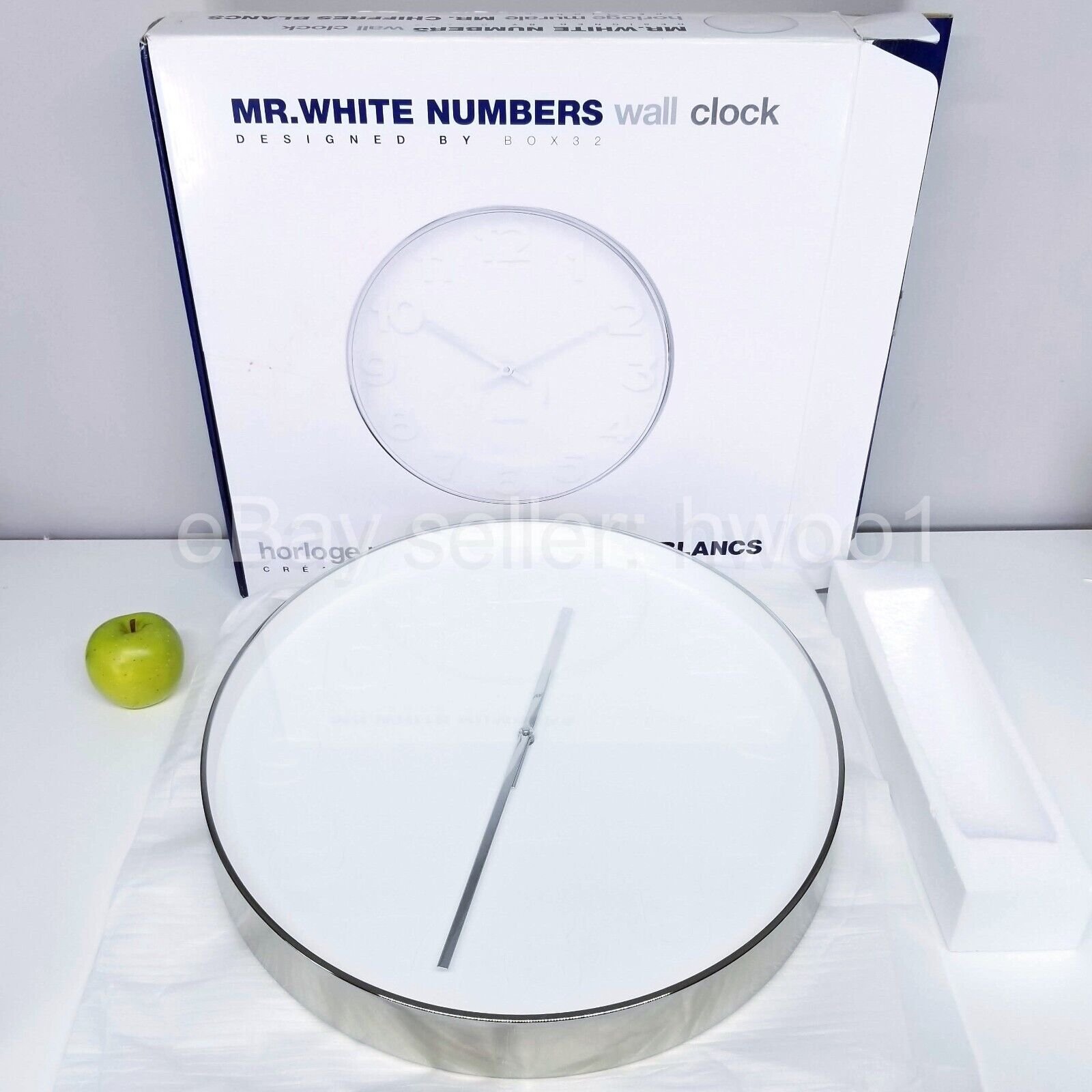 Karlsson "Mr. White Numbers" Minimalist 20" Wall Clock, New in Open Box