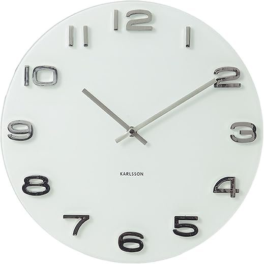 Karlsson Vintage Wall Clock, White - Modern Decorative Round Clock for Home Decor