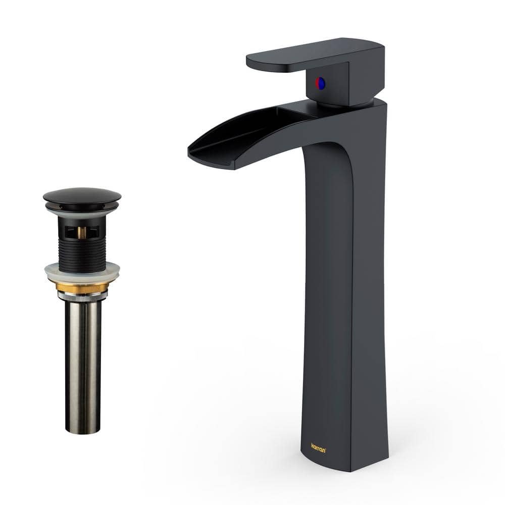 Kassel Single Handle Single Hole Vessel Bathroom Faucet with Matching Pop-Up Drain...