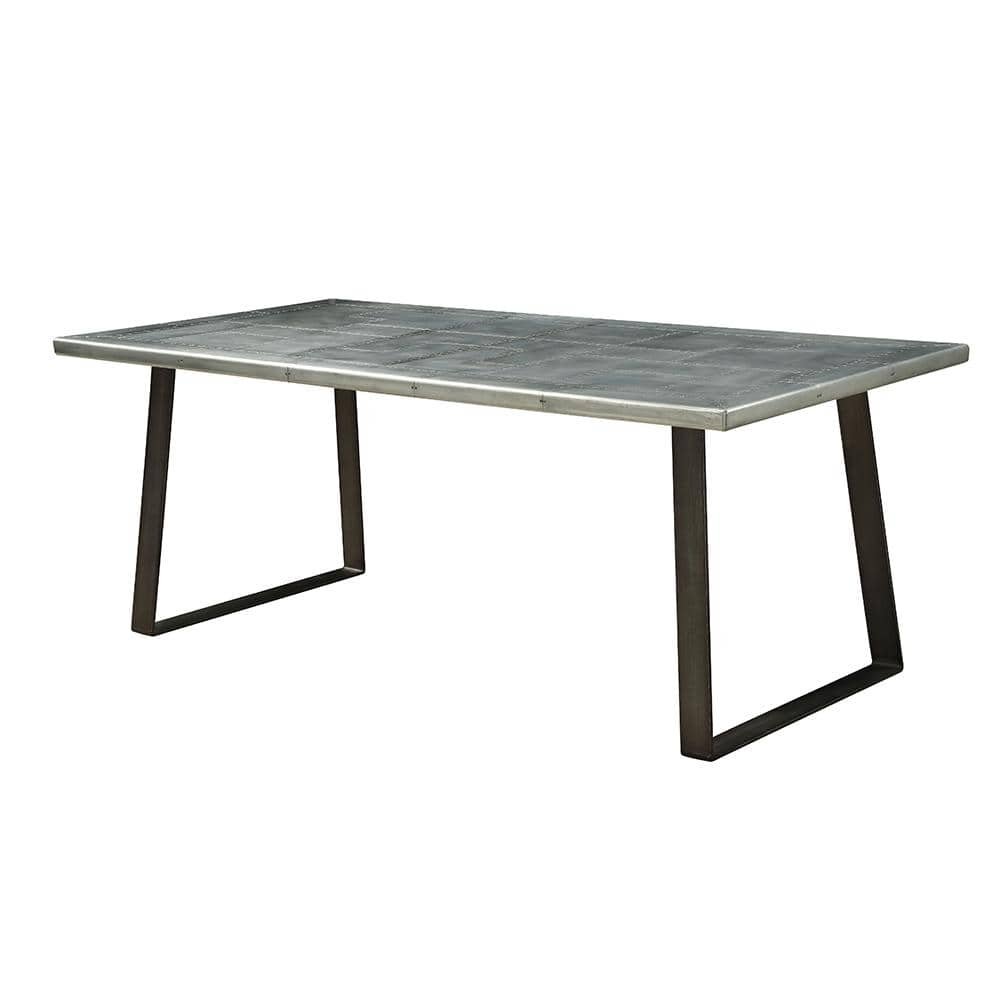 Kaylia Aluminum and Gunmetal Dining Table