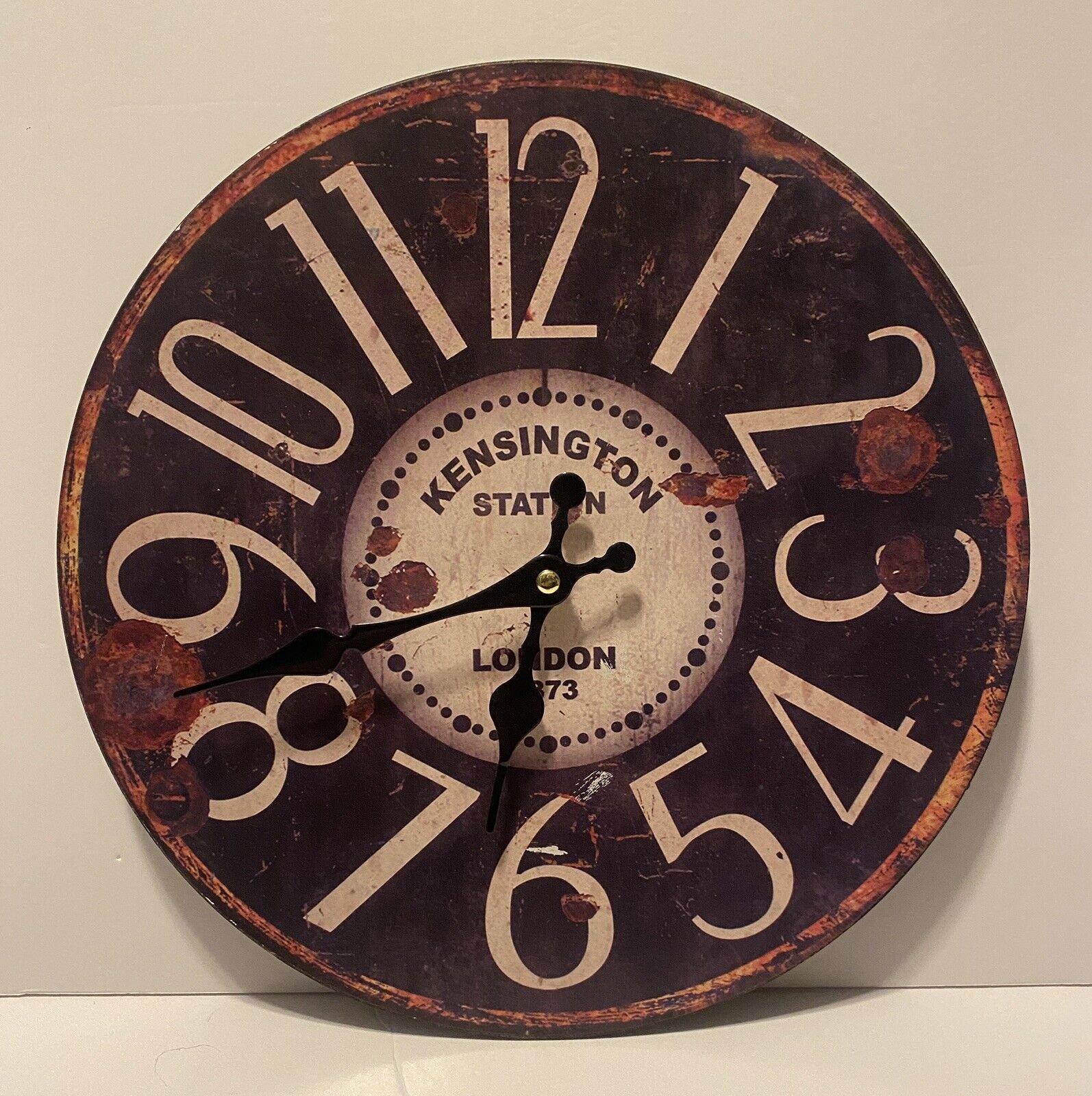 Kensington Station Quartz Wall Clock - London 1873, Tested! Keeps Time Very Well