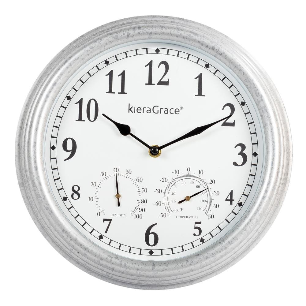 KG Galvin 12" Indoor/Outdoor Wall Clock W/Temp and Humid Gauges