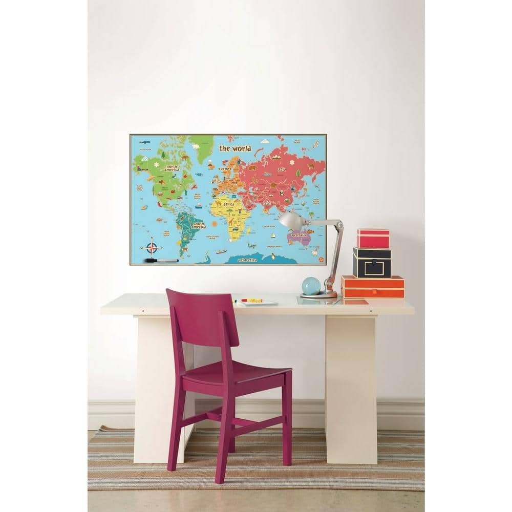 Kids World Map Wall Decal