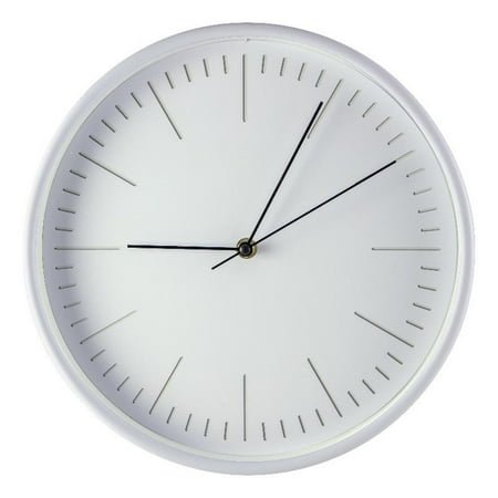 Kiera Grace 12 Inch Plastic Warren Modern Round Wall Clock White