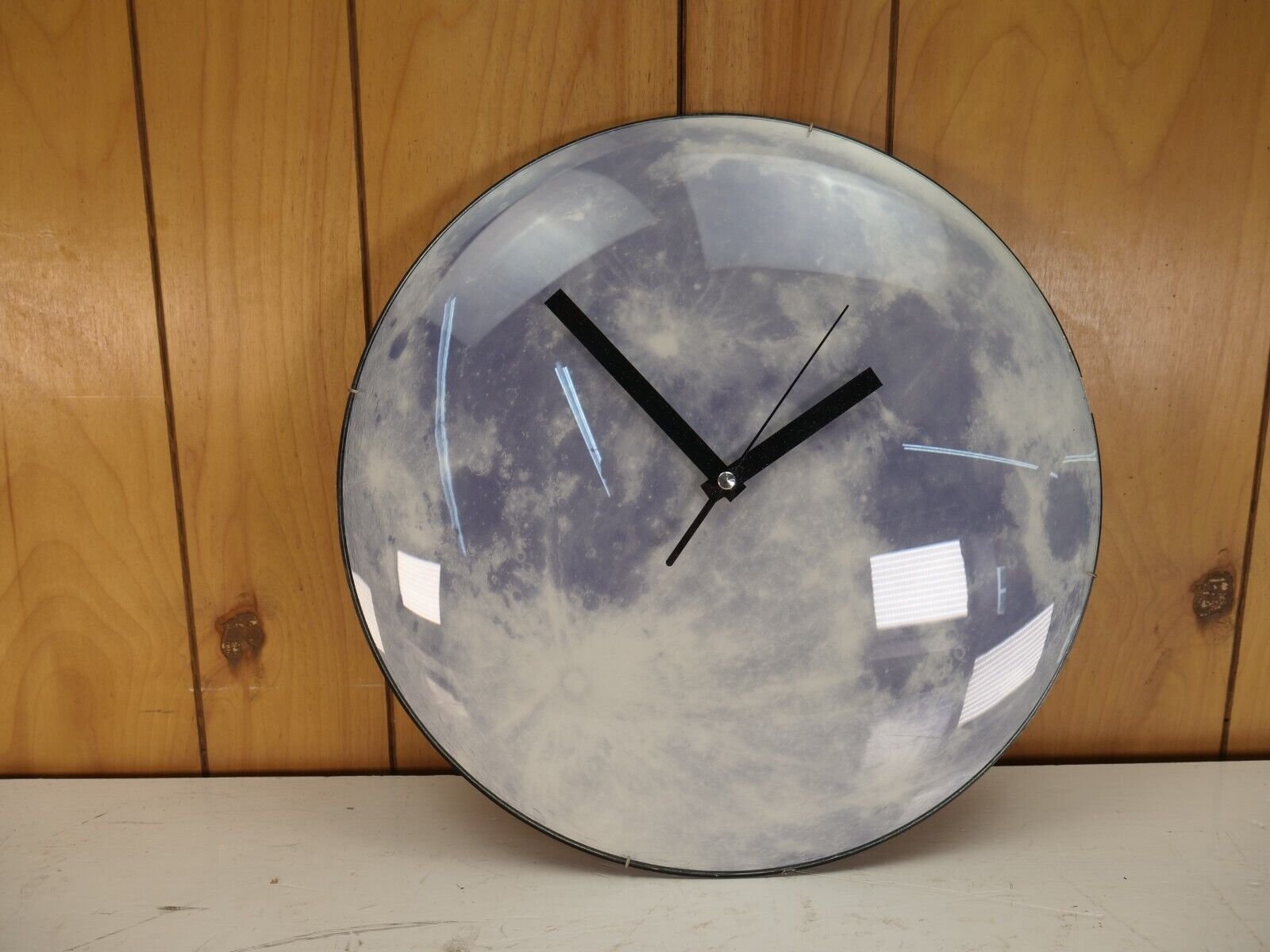 Kikkerland Claire De Lune Moonlight Glowing Moon Wall Clock 13.5" TESTED