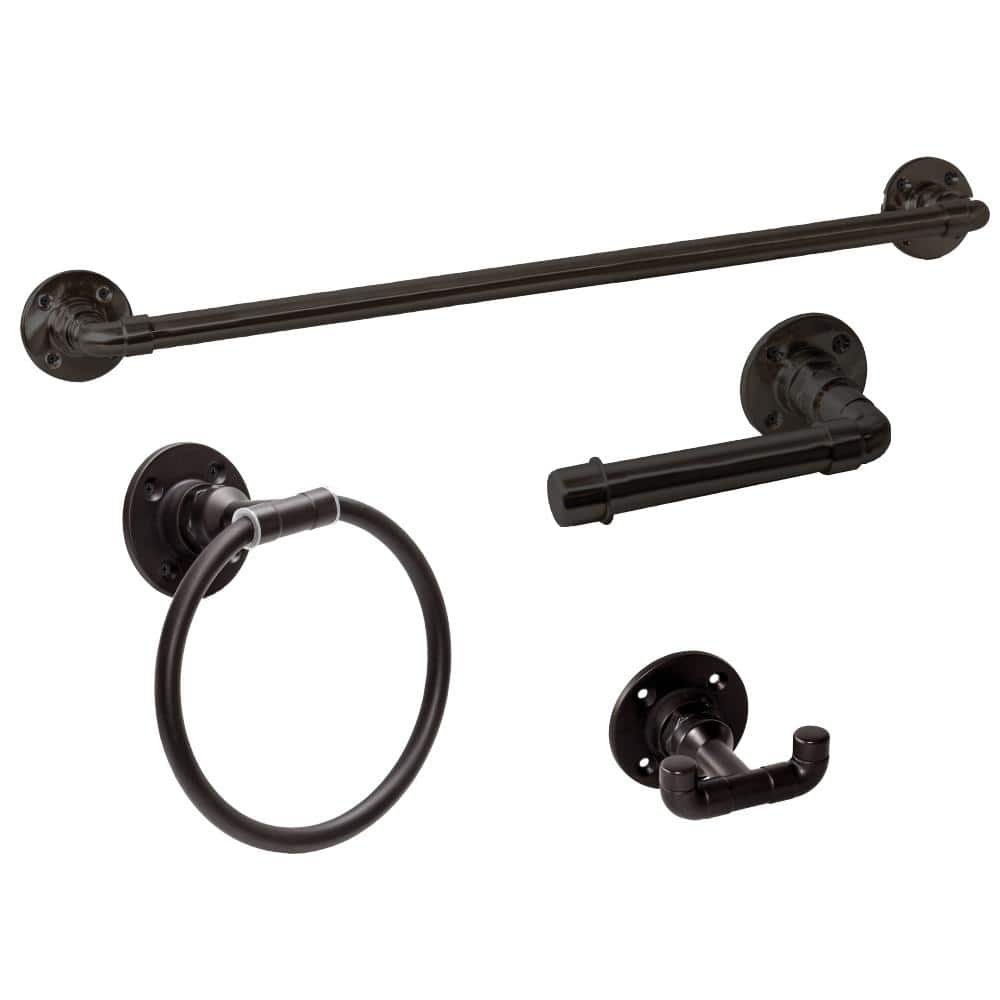 Kimball 4-Piece Bath Hardware Set in Satin Black