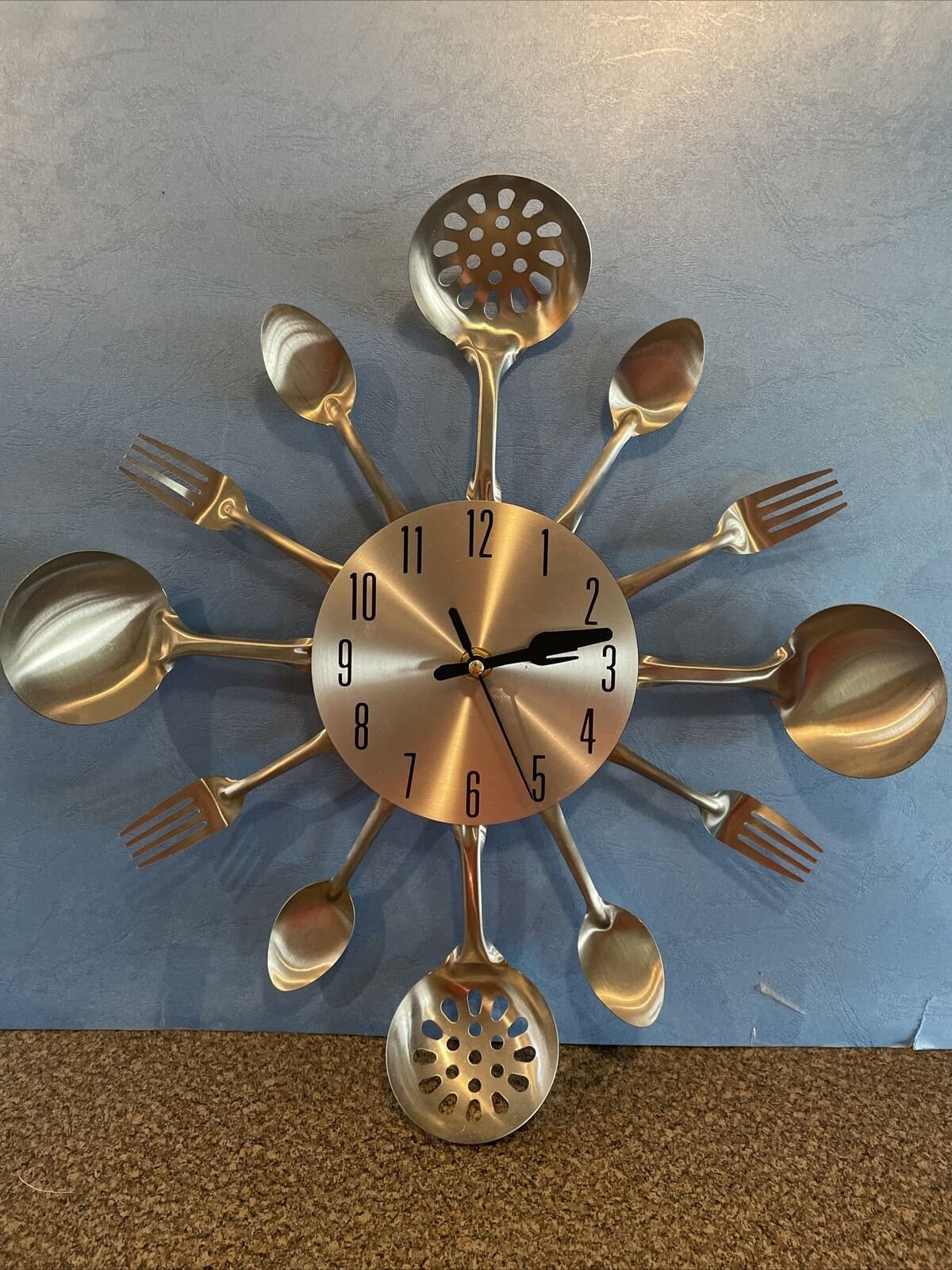 Kitchen Wall Clock MCM Design Cutlery Spoon Fork Spoons Forks And Utensil