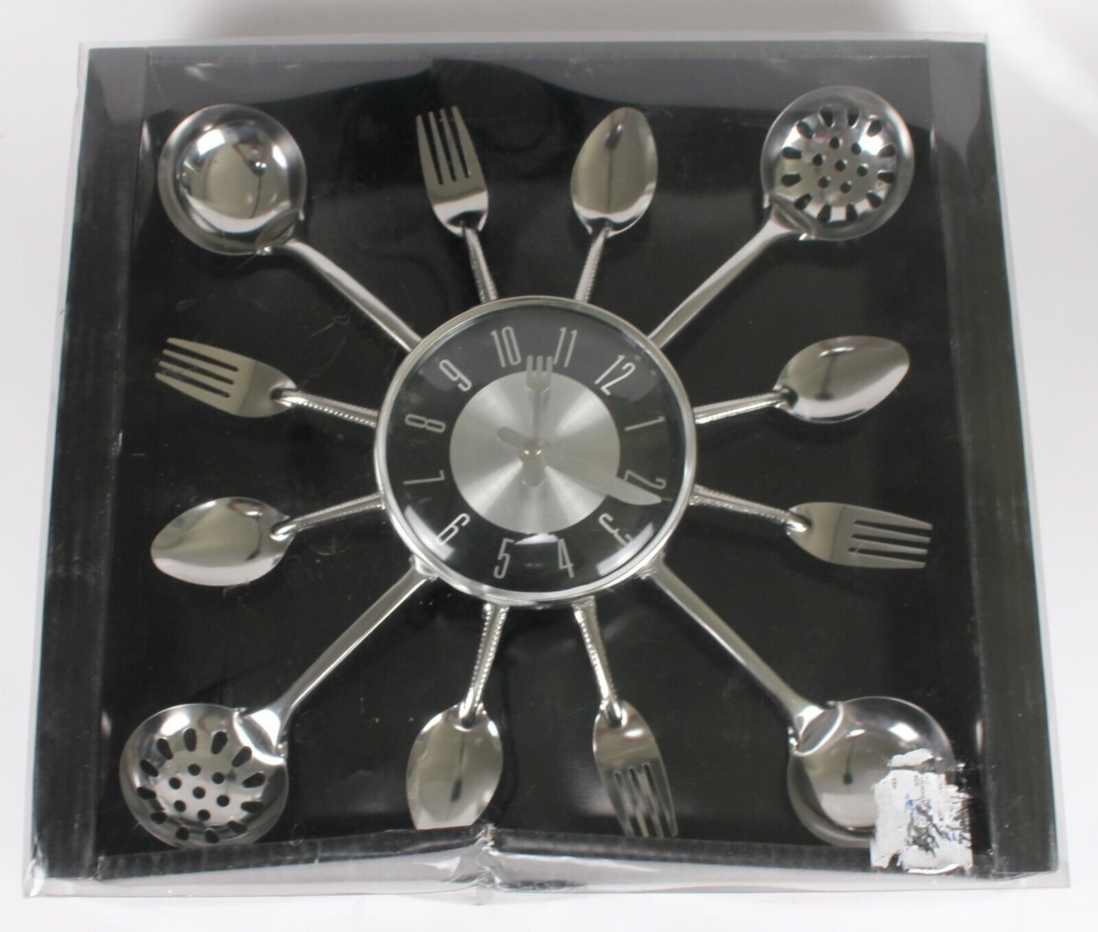 Kitschy Diner Spoon/Utensils Clock - NIB 13" X 13" APPROXIMATE SIZE